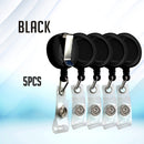 5pcs Retractable ID Metal Clip 360degree Rotation Lanyard Key Holder Belt Clip