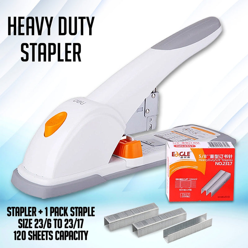 Deli Heavy Duty Stapler 120sheets Punching Bind with 16mm Staple Wire