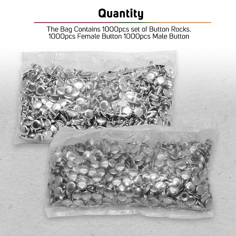 Button Rock for ID Lace Making Gold or Silver (Button Lock / Rematse) - 1000 sets