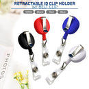 5pcs Retractable ID Metal Clip 360degree Rotation Lanyard Key Holder Belt Clip