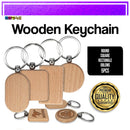 Laser Engraving Wooden Keychain for Souvenirs and Giveaways Plain Key Chain