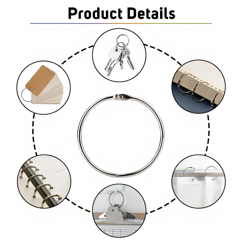 Metal Loose Leaf Book Binder Hoop Ring Handwork Multifunctional Keychain Circle Photo Album