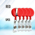 5pcs Retractable ID Metal Clip 360degree Rotation Lanyard Key Holder Belt Clip