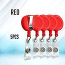 5pcs Retractable ID Metal Clip 360degree Rotation Lanyard Key Holder Belt Clip