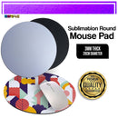 Circle Sublimation Printable Rubber Mouse Pad 3mm Plain White for Customize (Blanks)