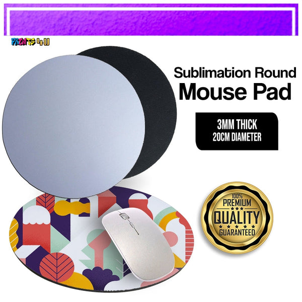 Circle Sublimation Printable Rubber Mouse Pad 3mm Plain White for Customize (Blanks)