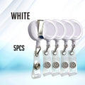 5pcs Retractable ID Metal Clip 360degree Rotation Lanyard Key Holder Belt Clip