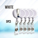 5pcs Retractable ID Metal Clip 360degree Rotation Lanyard Key Holder Belt Clip