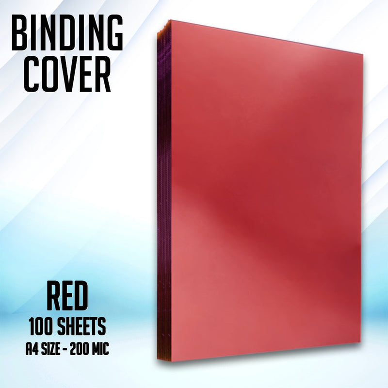 100pcs PVC Binding Cover 200microns A4 Size Transparent Colored Unpunched Binding Cover
