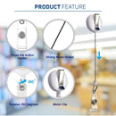 5pcs Retractable ID Metal Clip 360degree Rotation Lanyard Key Holder Belt Clip