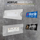 Insertable BLANK Acrylic NAMEPLATE (70×25mm）