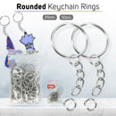 50pcs 25mm Split Key Ring with free Jump Ring for DIY Keychain Silver Keyrings