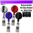 5pcs Retractable ID Metal Clip 360degree Rotation Lanyard Key Holder Belt Clip