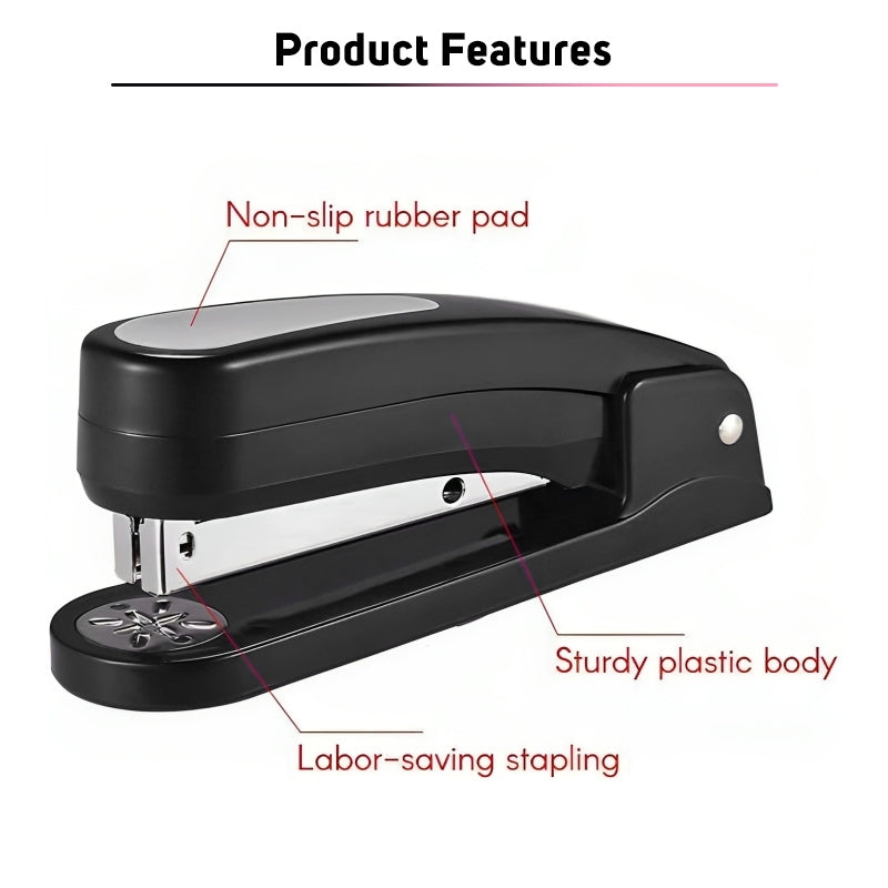 360 Stapler Rotation Heavy Duty Stapler 24/6 Staples Effortless Long P