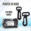 Black Plastic ID Hook for Lanyards and Lace Accessories 100pcs/pack