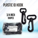 Black Plastic ID Hook for Lanyards and Lace Accessories 100pcs/pack