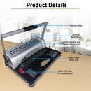 A4 Size Comb Binding Machine Double Arm Adjustable Margin Binder 21 Holes