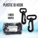 Black Plastic ID Hook for Lanyards and Lace Accessories 100pcs/pack