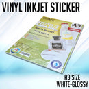Quaff Vinyl Inkjet Sticker A3 Size Waterproof Sticker for Labelling and Customization