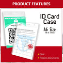 5 Pcs A6 Id Card Holder Case With Zip Lock Waterproof Vertical
