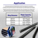 Plastic Ring Binding Black A4 Size Spring Binder 100pcs Per Pack 10 Mm 12 14mm